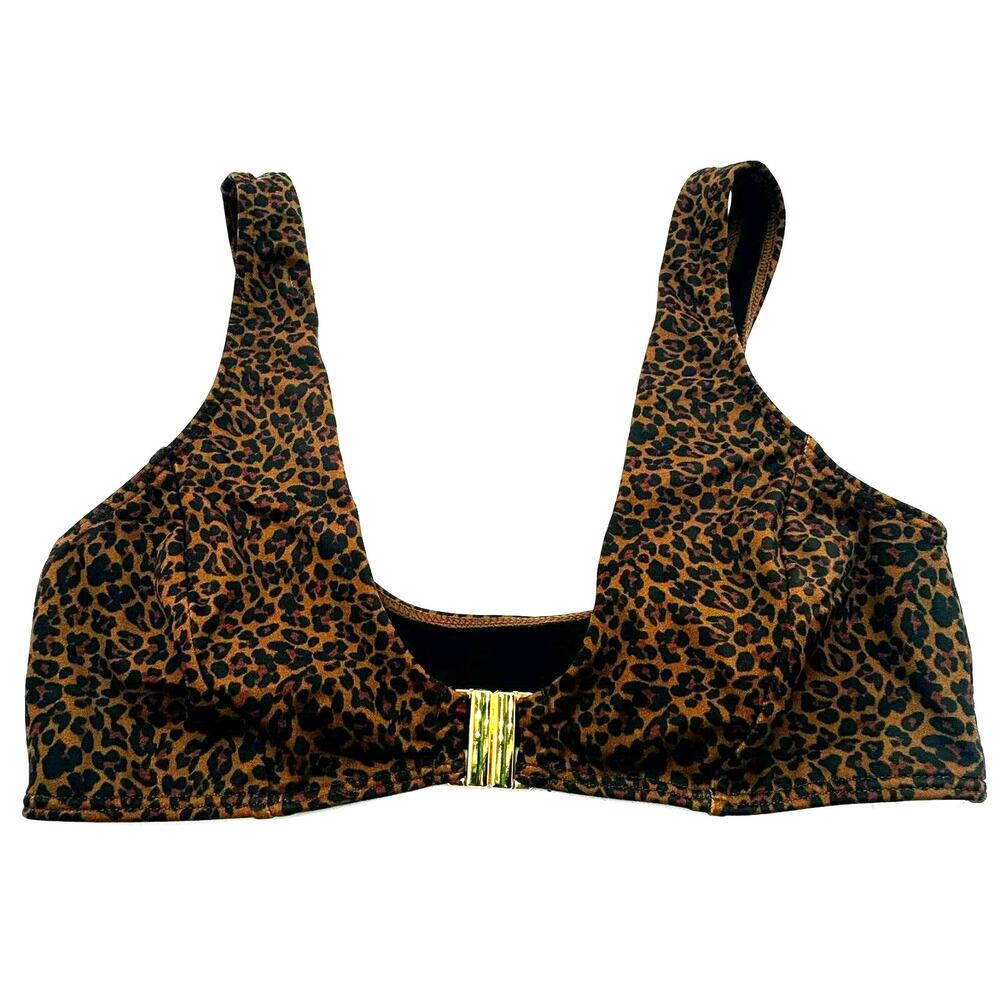 KENDALL & KYLIE | Women's XS Leopard Print‎ Gold Clasp Sasha Bikini Top PACSUN